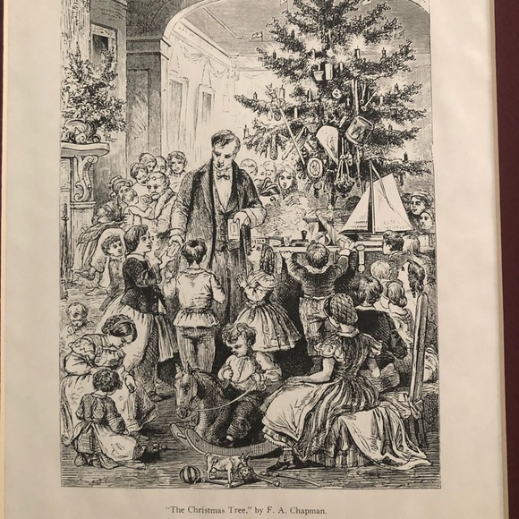 “The Christmas Tree” Fine Art Etching By F.A. Chapman  1800’s - Picture 4 of 6